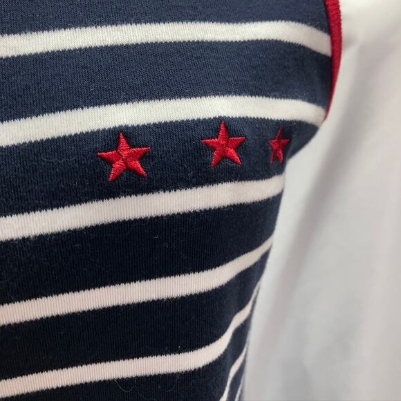 Norton‎ McNaughton Striped Sleeveless Maxi Dress Women Small Nautical Navy red - Picture 5 of 15